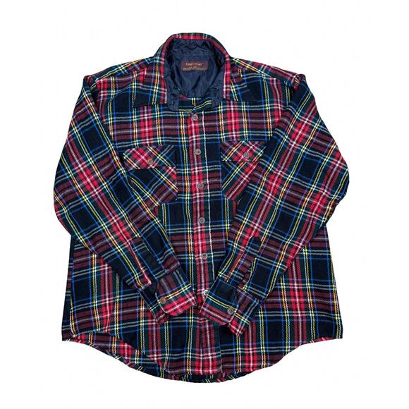 Kingsport Red Plaid Flannel Shirt Men’s XL Classic Fit Button-Up Vintage Look - Picture 1 of 4